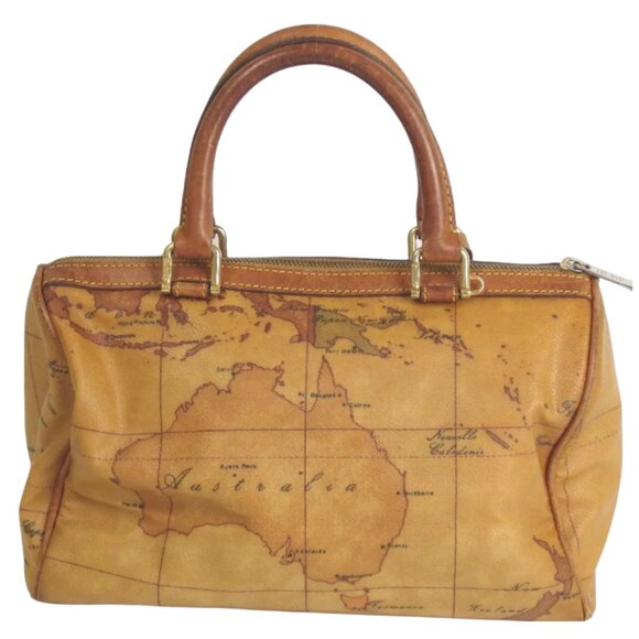 Authentic Alviero Martini Prima Classe Geo Classic Map Satchel Hand Bag - Picture 15 of 15